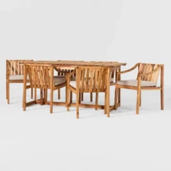 7pc Modern Slatted Wood Outdoor Dining Set - Saracina Home 9 7pc Modern Slatted Wood Outdoor Dining Set - Saracina Home -Homcom Store GUEST 004dfb25 1c23 4390 ab30 32ab6c6abcb4