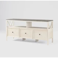 Farmhouse 3 Drawer Wood TV Stand For TVs Up To 65" - Saracina Home -Homcom Store GUEST 0072dd60 ce7c 4443 ae39 8934a2c1febb