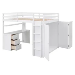 Full Size Loft Bed With Drawers, Desk And Wardrobe - ModernLuxe 14 Full Size Loft Bed With Drawers, Desk And Wardrobe - ModernLuxe -Homcom Store GUEST 01533f27 bfae 4d75 a26c fbf261428b1f