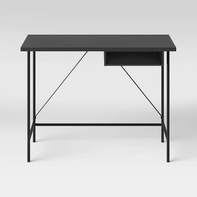 Wood And Metal Writing Desk With Storage - Room Essentials™ 2 Wood And Metal Writing Desk With Storage - Room Essentials™ - Image 2