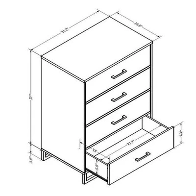 Mixed Material 4 Drawer Dresser - Room Essentials™ 5 Mixed Material 4 Drawer Dresser - Room Essentials™ - Image 5