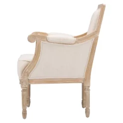 Chavanon Wood & Linen Traditional French Accent Chair Light Beige - Baxton Studio -Homcom Store GUEST 024effc9 2762 404d af48 23c01f3274e2