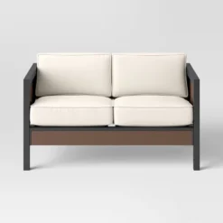 Bryant 2pc Faux Wood Patio Loveseat & Coffee Table - Gray/Natural - Threshold™ -Homcom Store GUEST 05b58bcc 6055 4060 86c3 573372c6e051