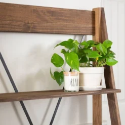 68.25" Boho 4 Tier Solid Wood Ladder Bookshelf Plant Stand - Saracina Home -Homcom Store GUEST 06dd6b1f 0a35 4ec3 99cf 42bc2a3440f4