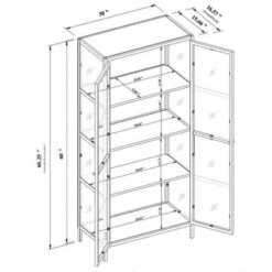 60" Crystal Cove Glass Cabinet Black - Threshold™ Designed With Studio McGee 13 60" Crystal Cove Glass Cabinet Black - Threshold™ Designed With Studio McGee -Homcom Store GUEST 077c9530 b6e5 4ff2 8a6c 21b25ae09cb5