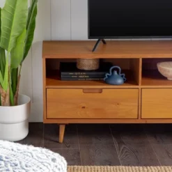 Cara 3 Drawer Mid-Century Modern 3 Drawer TV Stand For TVs Up To 80" - Saracina Home 22 Cara 3 Drawer Mid-Century Modern 3 Drawer TV Stand For TVs Up To 80" - Saracina Home -Homcom Store GUEST 0824ed10 634d 442e 93d1 6435deb8cb30