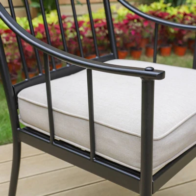 2pk Outdoor Steel Arm Chairs With Cushions - Captiva Designs 2 2pk Outdoor Steel Arm Chairs With Cushions - Captiva Designs - Image 2