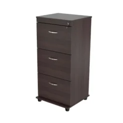 40.16" 3 Drawer Locking File Cabinet Espresso - Inval -Homcom Store GUEST 0d019e94 5800 4a33 8841 6b741b9bc795