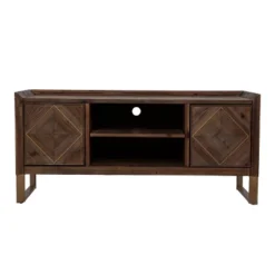 Glacerad Reclaimed Wood Media Console For TVs Upto 50" Brown - Aiden Lane -Homcom Store GUEST 10577ca1 eece 4bb1 a643 602f18865675