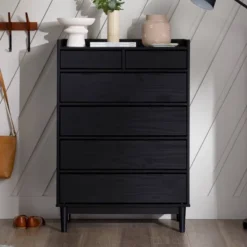 Mid-Century Modern Solid Wood 6 Drawer Vertical Dresser - Saracina Home 22 Mid-Century Modern Solid Wood 6 Drawer Vertical Dresser - Saracina Home -Homcom Store GUEST 115c6088 c4ad 45db bd8e 6472384b3638
