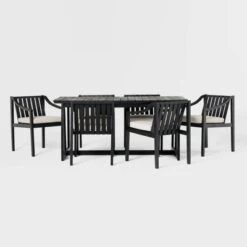 7pc Modern Slatted Wood Outdoor Dining Set - Saracina Home 12 7pc Modern Slatted Wood Outdoor Dining Set - Saracina Home -Homcom Store GUEST 117dd8e5 e41e 4deb 8859 7e6c9ff717ab