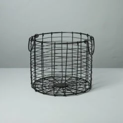 Round Wire Storage Basket With Handles Black - Hearth & Hand™ With Magnolia 10 Round Wire Storage Basket With Handles Black - Hearth & Hand™ With Magnolia -Homcom Store GUEST 120e63a7 77b2 4fd8 a437 cab6653b0a86