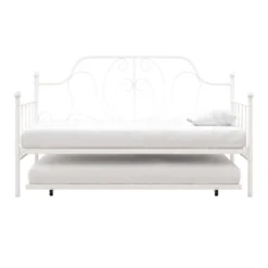 Twin Leila Metal Daybed And Trundle White - Room & Joy -Homcom Store GUEST 15811312 71a8 4da3 bd8f 19538c898d18