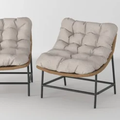 2pk Papasan Scoop Outdoor Patio Chair - Natural - Saracina Home 16 2pk Papasan Scoop Outdoor Patio Chair - Natural - Saracina Home -Homcom Store GUEST 18ea1553 1254 4430 a073 0b220be60076