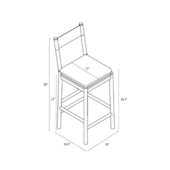 Emery Wood Counter Height Barstool With Upholstered Seat And Sling Back Natural - Threshold™ Designed With Studio McGee 11 Emery Wood Counter Height Barstool With Upholstered Seat And Sling Back Natural - Threshold™ Designed With Studio McGee -Homcom Store GUEST 195f58ad 8370 4b07 a2c7 caa1f841e5e6