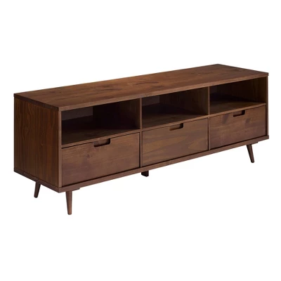 Cara 3 Drawer Mid-Century Modern 3 Drawer TV Stand For TVs Up To 80" - Saracina Home 14 Cara 3 Drawer Mid-Century Modern 3 Drawer TV Stand For TVs Up To 80" - Saracina Home - Image 14
