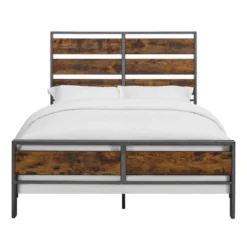 Queen Urban Chic Metal And Wood Plank Bed Brown - Saracina Home 12 Queen Urban Chic Metal And Wood Plank Bed Brown - Saracina Home -Homcom Store GUEST 1edbf943 9085 4030 9489 6c7babf0e6c6
