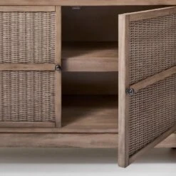 Brandeis Woven TV Stand For TVs Up To 60" Brown - Threshold™ Designed With Studio McGee -Homcom Store GUEST 207e0e77 d234 4ee8 8261 19fba8aebd36