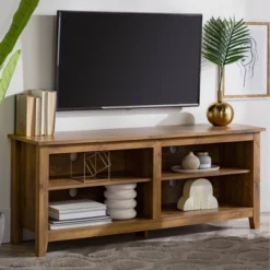 Transitional 4 Cubby Wood Open Storage TV Stand For TVs Up To 65"- Saracina Home 25 Transitional 4 Cubby Wood Open Storage TV Stand For TVs Up To 65"- Saracina Home -Homcom Store GUEST 25f3cc78 c68c 409d ba33 6e1083087415