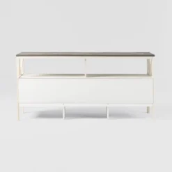 Farmhouse 3 Drawer Wood TV Stand For TVs Up To 65" - Saracina Home -Homcom Store GUEST 28f76feb 3b1e 4490 93aa fbbe5dcd3f6f