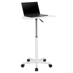 Emma And Oliver Sit To Stand Mobile Laptop Computer Desk - Portable Rolling Standing Desk -Homcom Store GUEST 2982e1f2 d3a4 437b b56b 1b88bbd5e293