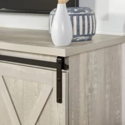 Modern Transitional Sliding Barndoor TV Stand For TVs Up To 65"- Saracina Home -Homcom Store GUEST 2ed1e221 3435 4c95 a81e 6f1a77314c8f