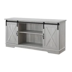 Modern Transitional Sliding Barndoor TV Stand For TVs Up To 65"- Saracina Home -Homcom Store GUEST 31a34286 e5bc 4cdb 95bc c04f39622d58