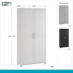 Welby 36" Utility Storage Cabinet - Room & Joy -Homcom Store GUEST 333a5c90 ad1e 477d 8933 ef9a68012216