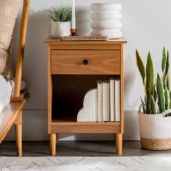 Stiva Classic Mid-Century Modern 1 Drawer Nightstand - Saracina Home -Homcom Store GUEST 33c12aa3 b173 42fe b6c7 72dbb0a37814