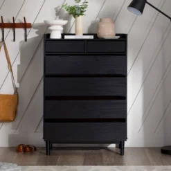 Mid-Century Modern Solid Wood 6 Drawer Vertical Dresser - Saracina Home 25 Mid-Century Modern Solid Wood 6 Drawer Vertical Dresser - Saracina Home -Homcom Store GUEST 364a7e44 403a 4a9d a40c 5d3b328ffdcf