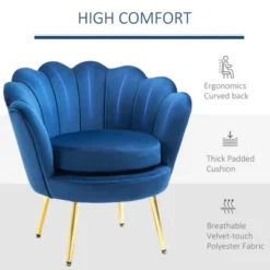 HomCom Elegant Velvet Upholstered Accent Leisure Club Chair With Gold Metal Legs 12 HomCom Elegant Velvet Upholstered Accent Leisure Club Chair With Gold Metal Legs -Homcom Store GUEST 36821f06 031a 4cfd 8ad6 b397a37162c9