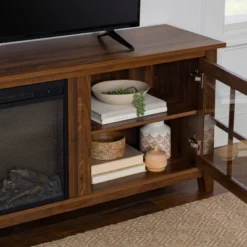 Tasi Transitional Farmhouse Glass Window Pane Door With Electric Fireplace TV Stand For TVs Up To 80" - Saracina Home 21 Tasi Transitional Farmhouse Glass Window Pane Door With Electric Fireplace TV Stand For TVs Up To 80" - Saracina Home -Homcom Store GUEST 3996fb8e b862 40de b082 15ae3d8376e2