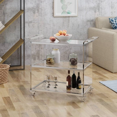 Yves Acrylic Bar Trolley Clear - Christopher Knight Home 1 Yves Acrylic Bar Trolley Clear - Christopher Knight Home
