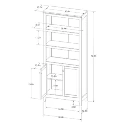 72" Carson 5 Shelf Bookcase With Doors - Threshold 14 72" Carson 5 Shelf Bookcase With Doors - Threshold -Homcom Store GUEST 3a1f8290 d158 40aa b1f4 5779b61cc696