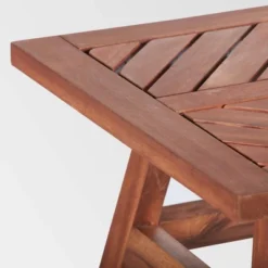 Slatted Chevron Acacia Wood Patio Side Table - Saracina Home -Homcom Store GUEST 405dd1a7 7fc5 41a0 9c36 7e6de1a864e0