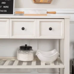 48" Farmhouse Solid Wood 2 Drawer Buffet White - Saracina Home -Homcom Store GUEST 4072e9fb 834f 40c9 bb46 3cbe1815eaad