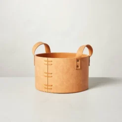 Faux Leather Storage Bin Camel Brown - Hearth & Hand™ With Magnolia -Homcom Store GUEST 44d96e68 729c 45be 9c1d 095880db7830