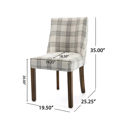 2pk Harman Contemporary Upholstered Plaid Dining Chairs Gray/Light Beige/Brown - Christopher Knight Home 10 2pk Harman Contemporary Upholstered Plaid Dining Chairs Gray/Light Beige/Brown - Christopher Knight Home - Image 10