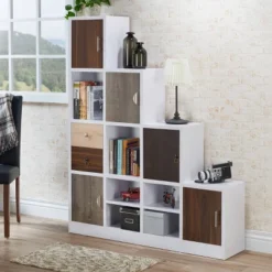 61.5" Hirsch Contemporary Bookcase White - HOMES: Inside + Out