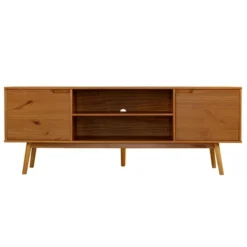 Solid Wood Mid-Century Modern TV Stand For TVs Up To 80" - Saracina Home 33 Solid Wood Mid-Century Modern TV Stand For TVs Up To 80" - Saracina Home -Homcom Store GUEST 48805313 cc17 4994 abcd 906cc16aab94