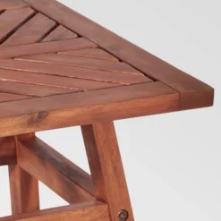 Slatted Chevron Acacia Wood Patio Side Table - Saracina Home -Homcom Store GUEST 4bc9e6d6 5f53 42ae 8b30 0af6b9caad9e