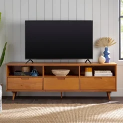 Cara 3 Drawer Mid-Century Modern 3 Drawer TV Stand For TVs Up To 80" - Saracina Home 23 Cara 3 Drawer Mid-Century Modern 3 Drawer TV Stand For TVs Up To 80" - Saracina Home -Homcom Store GUEST 4d0aac2c 9b89 4300 b722 f3e9cc07eded