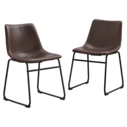 Set Of 2 Laslo Modern Upholstered Faux Leather Dining Chairs - Saracina Home -Homcom Store GUEST 4df149f4 10cd 43f6 ae87 21d2762646ef