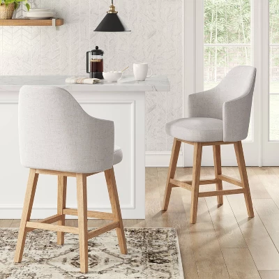 Kinston Swivel Curved Back Upholstered Counter Height Barstool - Threshold™ 1 Kinston Swivel Curved Back Upholstered Counter Height Barstool - Threshold™