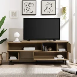 Modern Reeded Door Extendable TV Stand For TVs Up To 50" - Saracina Home 18 Modern Reeded Door Extendable TV Stand For TVs Up To 50" - Saracina Home -Homcom Store GUEST 4ec78b70 4c65 40cb ac6e 350b0e995cb0