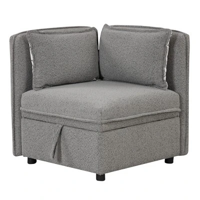 122.8" Minimalist Convertible Modular Sofa, Upholstered Sectional Sofa Couch With 5 Pillows-ModernLuxe 13 122.8" Minimalist Convertible Modular Sofa, Upholstered Sectional Sofa Couch With 5 Pillows-ModernLuxe - Image 13