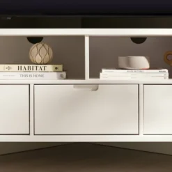 Cara Mid-Century Modern 3 Drawer Corner TV Stand For TVs Up To 58" - Saracina Home 32 Cara Mid-Century Modern 3 Drawer Corner TV Stand For TVs Up To 58" - Saracina Home -Homcom Store GUEST 4fd87e73 4820 481c 992e dd4b9bda1b48