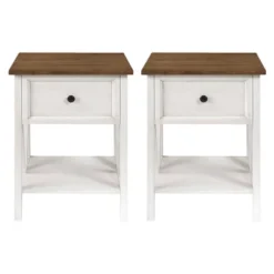 Set Of 2 Farmhouse Single Drawer V Frame Nightstands - Saracina Home -Homcom Store GUEST 50285f74 c096 4646 942b 6ccbf5d3dde3