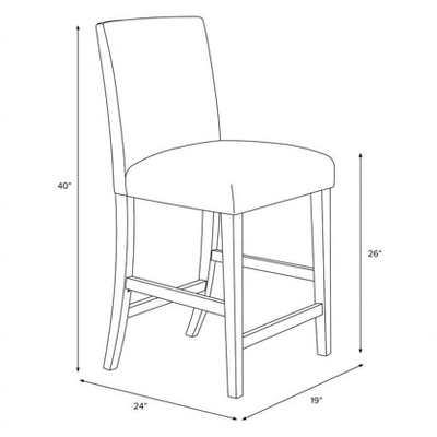 25" Velvet Parsons Counter Height Barstool Wood - Threshold™ 5 25" Velvet Parsons Counter Height Barstool Wood - Threshold™ - Image 5