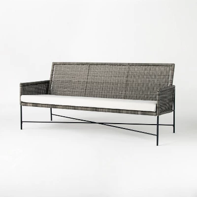 Wicker & Metal X Frame Patio Sofa - Gray - Threshold™ Designed With Studio McGee 2 Wicker & Metal X Frame Patio Sofa - Gray - Threshold™ Designed With Studio McGee - Image 2